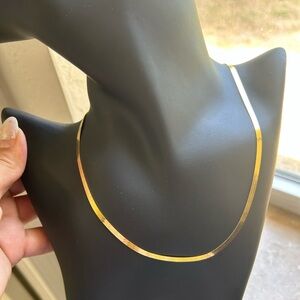 BRANDNEW 18 KARAT REAL JAPAN GOLD FLAT CHAIN 16-18 INCHES!